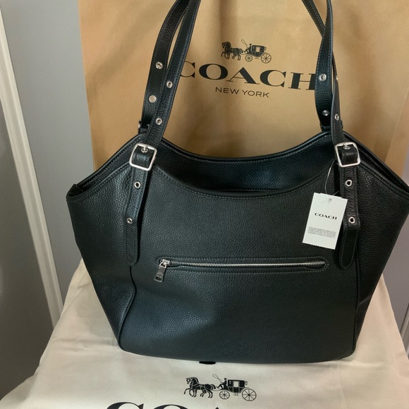 NWT COACH PEBBLE LEATHER MEADOW SHOULDER BAG - Picture 2 of 6